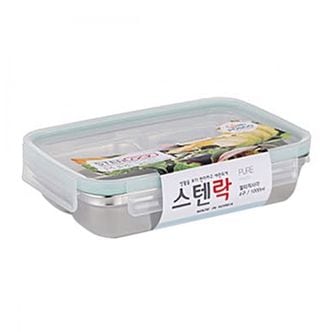 제이큐 스텐락 멀티 퓨어 직사각 찬통 도시락 3구찬합 700ml