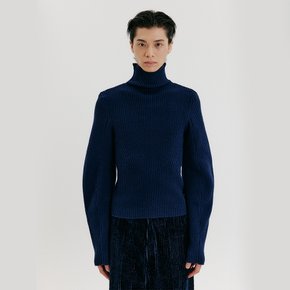 ZOUS Turtleneck Knit Pullover - Navy