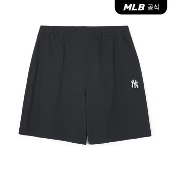 MLB [코리아공식] 베이직 스몰로고 냉감 5부 반바지 NY (Black)