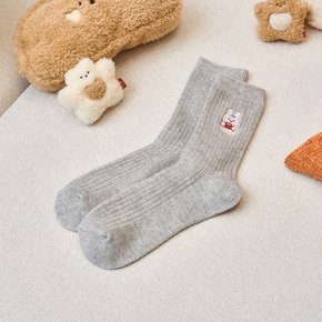 [버터샵] 베이직 스크래빗 골지 장목 양말 그레이