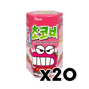 짱구 초코비 딸기맛 과자스낵 스티커랜덤 20g x 20개