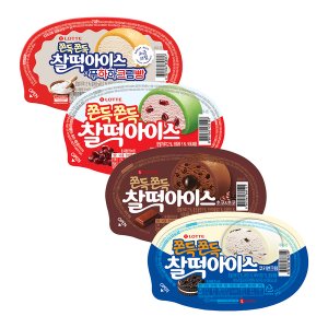 롯데제과 찰떡아이스 4종 24개 (소금크림6+오리지널6+초코6+쿠앤크6)