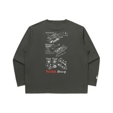 [공식]레이싱 엔지니어링 그래픽 긴팔 티셔츠 CHARCOAL