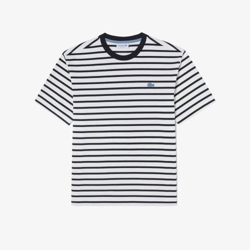 라코스테 (남성) 베이직 릴렉스핏 컬러크록 라운드 반팔 티셔츠(TH215E-55G 166)네이비