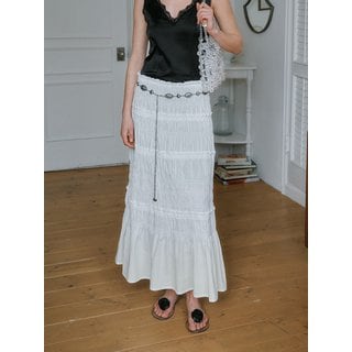 그린버터 Shirring Long Skirt (Ivory)