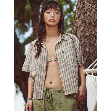 플랫웨이브 인 서울 Hazy Stripe Shirt Blue