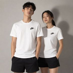 빅사이즈 나이키 NSW 클럽 반팔티 화이트 AR4997 101_P336509379