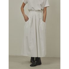 cotton shirring banding skirt_white