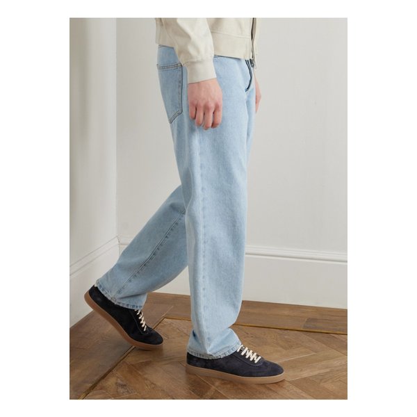 브루넬로쿠치넬리 가죽 트리밍 스웨이드 스니커즈 블루 46376663162896157