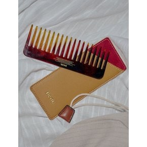 French-made Brown Vintage Hairbrush & case SET