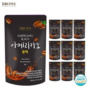 브론스 아메리카노 헤이즐넛향 190ml  x10팩 (빨대포함)