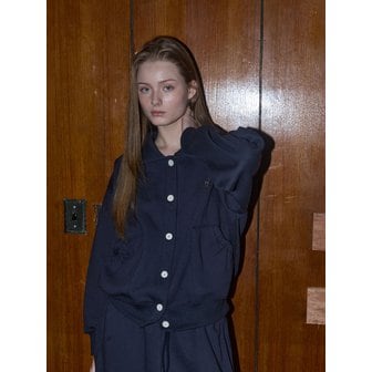 아노에틱 ANC BUTTON COLLAR SWEAT CARDIGAN_NAVY
