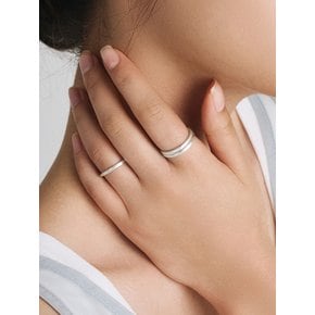 CL132 Layered Silver Matte Ring