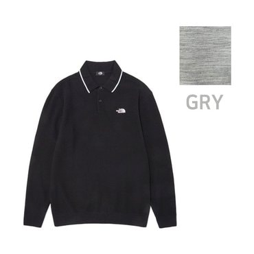 노스페이스 [정상가 99000원]  노스페이스 남성 WOOL POLO 롱 슬리브 I7QM50A-GRY