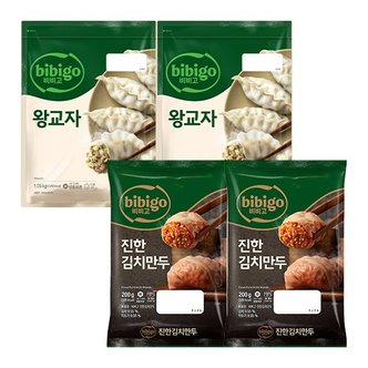 CJ제일제당 비비고 왕교자 1.05kg 2봉+수제김치만두 200G 2봉 (총 4봉)