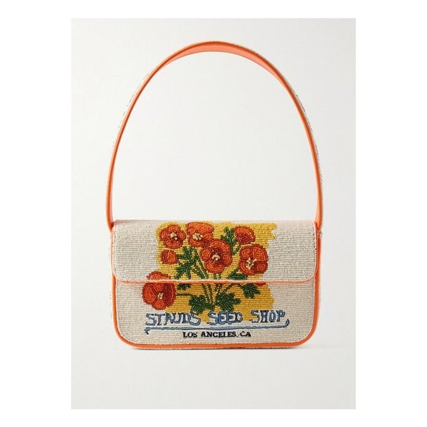 스타우드 토미 인조 트리밍 비즈 장식 자수 새틴 숄더 백 멀티컬러 1647597357747026