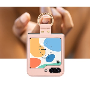  갤럭시 Z플립5 휴대폰 케이스 뷔에르 뷰티 파스텔 슬림핏 핑거링 외부 액정보호 글라스 장착