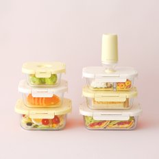 [SET]모노테일 세보리 내열 유리 진공밀폐용기 6종 + 무선 진공포장기 세트