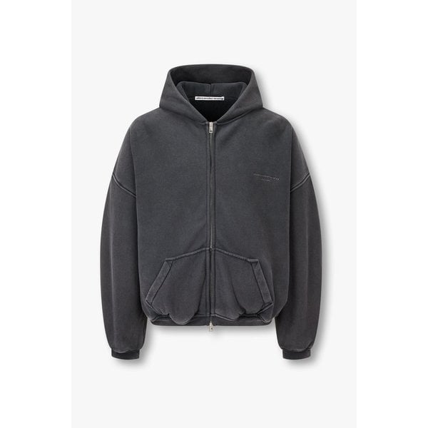 [UNISEX] 드롭 숄더 로고 디테일 후디 집업 3625301004000