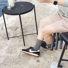 그레이 양말 골지 긴목 삭스