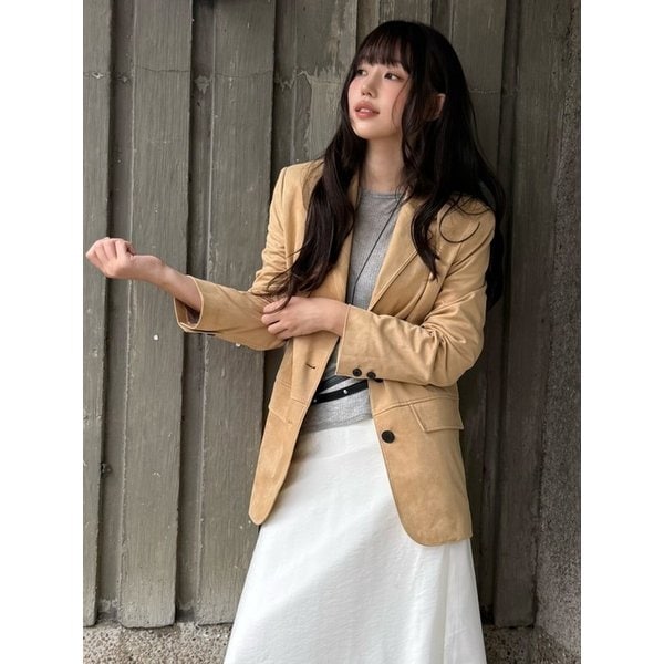 (레더추가)싱글 쓰리버튼 스웨이드 자켓 OL5XJ8800