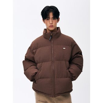 미스터차일드 스마일 패딩 깅엄체크 브라운