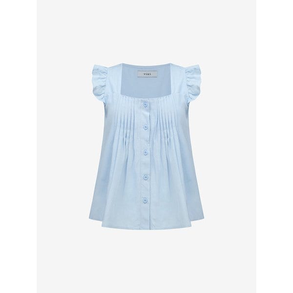 핀턱 프릴 민소매 블라우스 (TKBAG4403)