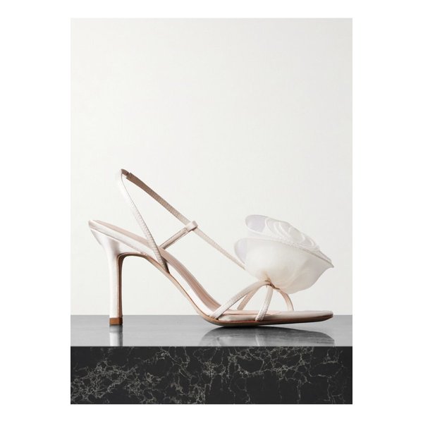 로플러 랜달 스테프 아플리케 오간자 로제트 새틴 슬링백 샌들 1647597357822634