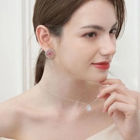 14k 스왈 핑크 크리스탈 카시오페아 귀걸이 [주문제작]