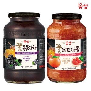  꽃샘 꿀 복분자차 1KG +꿀 레드자몽 1KG (과일청)