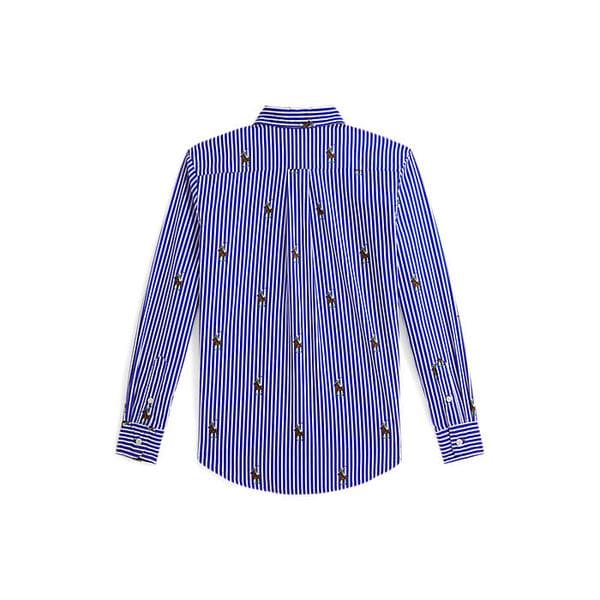 폴로 키즈 남아 8-18세 폴로 베어 스트라이프 코튼 셔츠(CWPOWOVY6820647400)