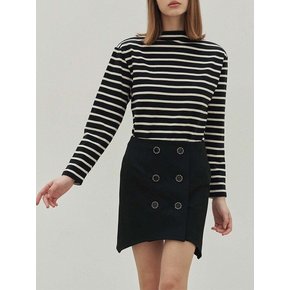 Estel Double Button Wool Miniskirt (Black)