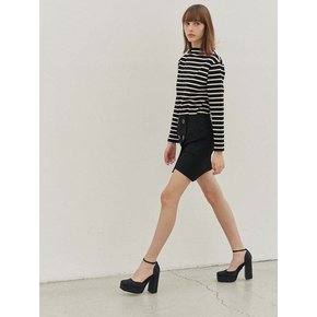 Estel Double Button Wool Miniskirt (Black)