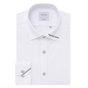 [링크프리 슬림핏] 스판 스냅버튼카라 자수 포인트 긴소매 셔츠  YJ4FUS524WH