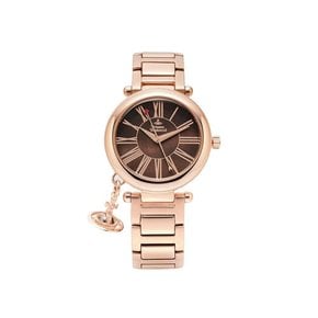 여성 비비안 웨스트우드 마더 오브 32mm 워치 브라운 로즈 골드 VV006PBRRS
