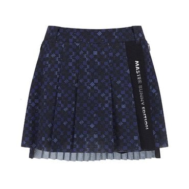 마스터바니 25 S/S 신상품  여성 로고 패턴 언밸런스 플리츠 큐롯 스커트(421E2PC407)