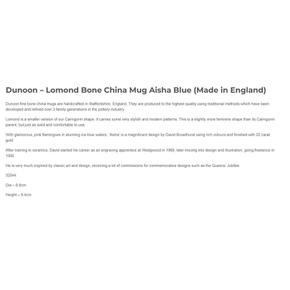 [해외직구] Dunoon 두눈 영국산 로몬드 본 차이나 머그컵_Aisha Blue 320ml Lomond Bone China Mug