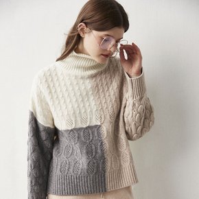 OZ_Sheep wool cable knit_BEIGE