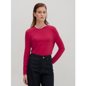 울 소프트 라운드넥 티셔츠 레드 LF26005TS04RD