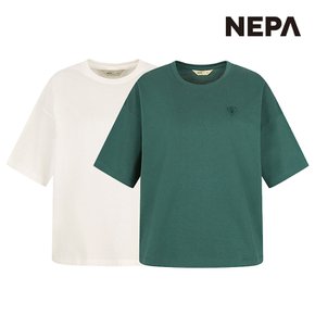 [공식]네파 여성 그린마인드 크롭 반팔 티셔츠 (루즈핏) 7J45377