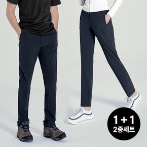[1+1] 남 녀 여름 쿨링 폴리 스판 퍼펙트핏 기본 슬랙스 팬츠