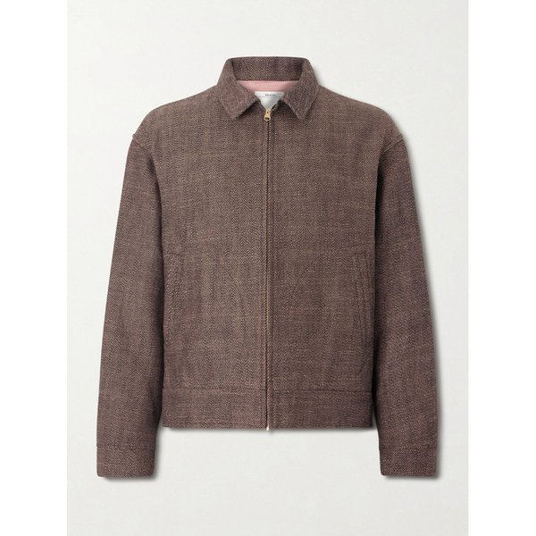 스트라토 가죽 트리밍 리넨 울 블렌드 트윌 재킷 46376663162933419