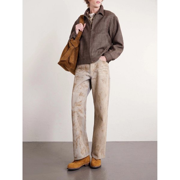 스트라토 가죽 트리밍 리넨 울 블렌드 트윌 재킷 46376663162933419