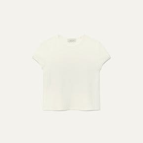 Crop Jersey Top White
