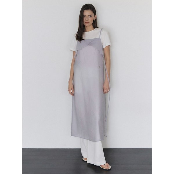 시스루 레이어드 슬리브리스 원피스_2COLORS