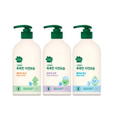 그린핑거 촉촉한 자연보습 로션+워시+샴푸 3종 대용량 500ml