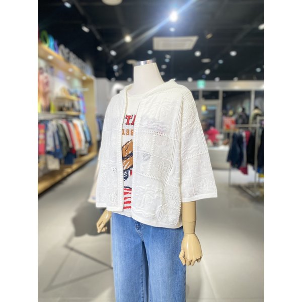 [여주점] 메쉬 자카드 크롭 니트 가디건 (BAKCA6631)