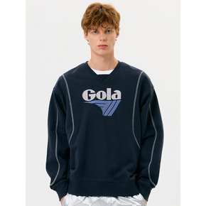 COVER STITCH SWEAT SHIRTS [NAVY]