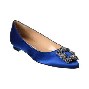 4854670 Manolo Blahnik Hangisi Satin Flat