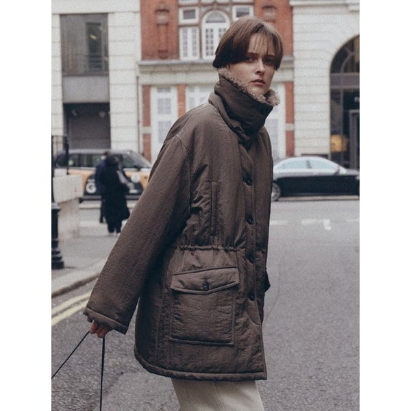 퍼카라 하이넥 하프 점퍼_KHAKI